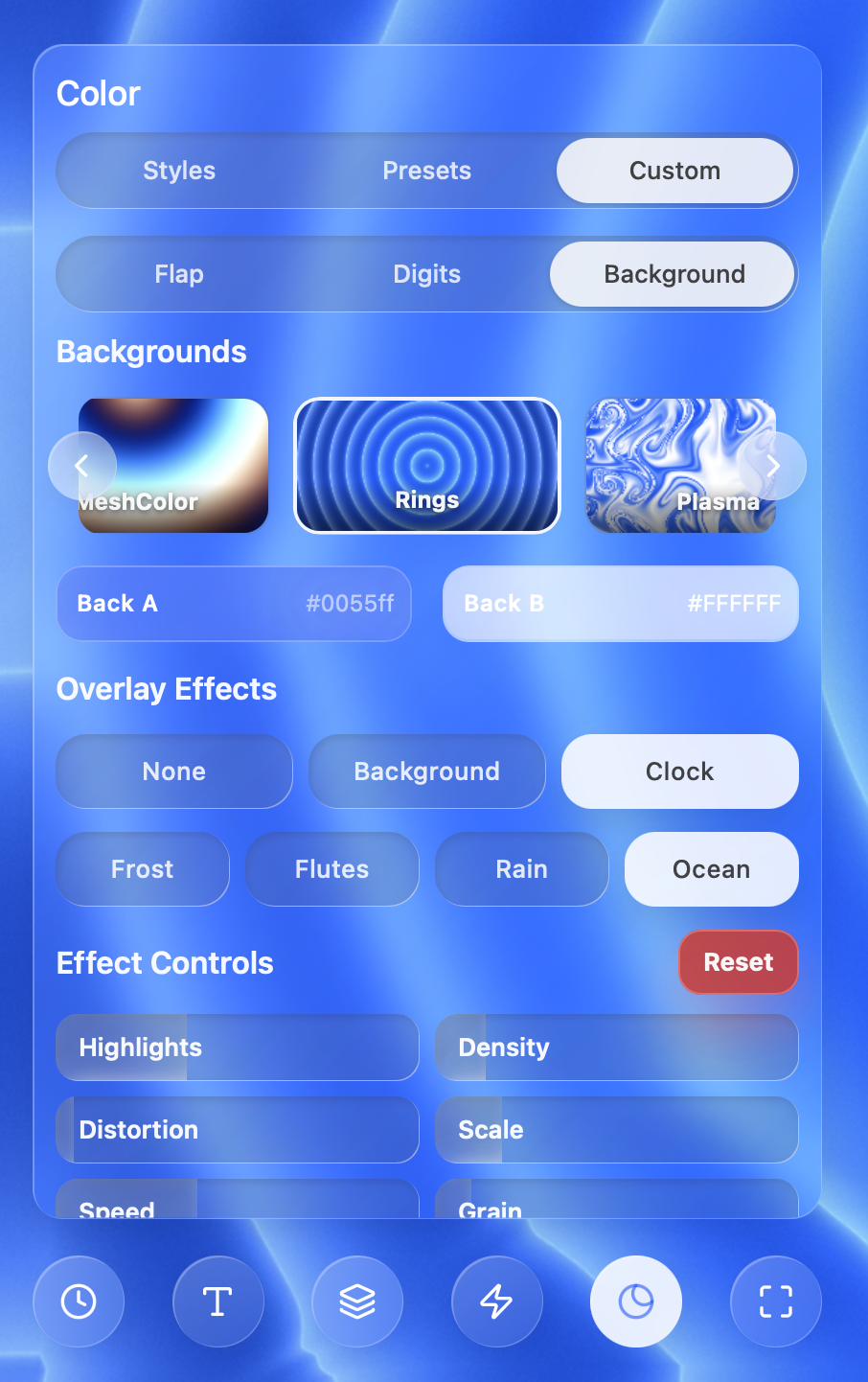 Overlay Effects Menu
